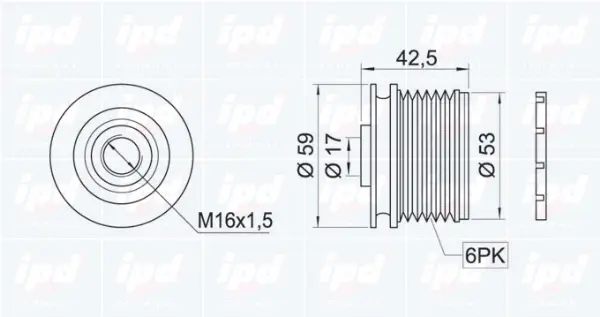 Alternator Freewheel Clutch (15-3357)