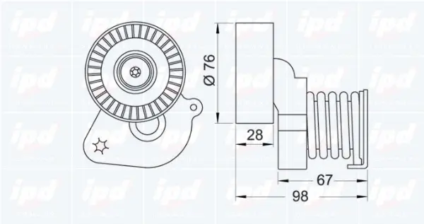 Belt Tensioner, V-ribbed belt (10-1035)