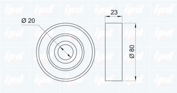 Deflection/Guide Pulley, V-ribbed belt