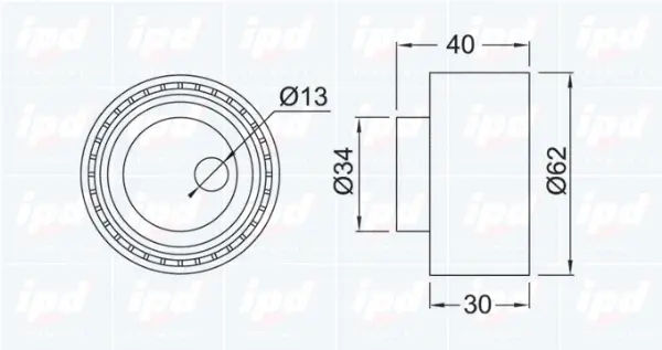 Tensioner Pulley, timing belt (15-3100)
