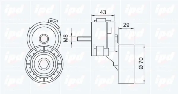 Belt Tensioner, V-ribbed belt