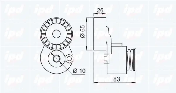 Belt Tensioner, V-ribbed belt