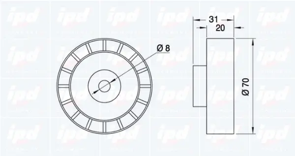 Tensioner Pulley, V-ribbed belt