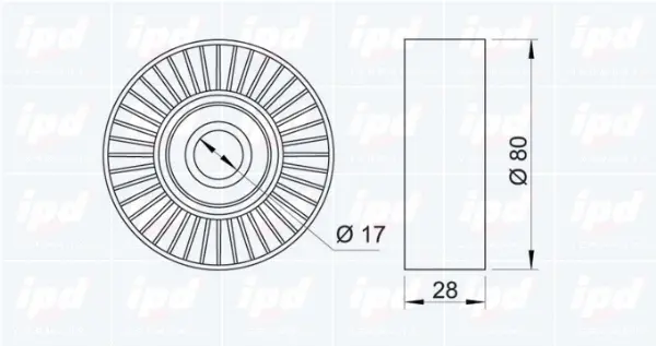 Deflection/Guide Pulley, V-ribbed belt