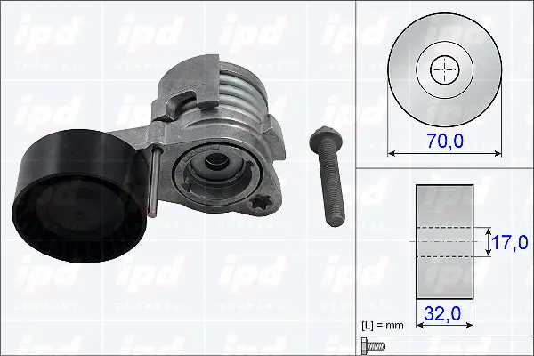 Belt Tensioner, V-ribbed belt (15-3809)
