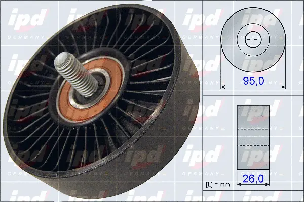 Deflection/Guide Pulley, V-ribbed belt (15-3993)