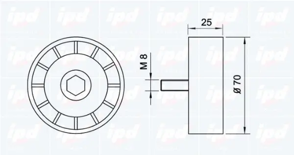 Tensioner Pulley, V-ribbed belt