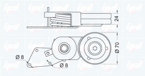 Belt Tensioner, V-ribbed belt (15-3166)