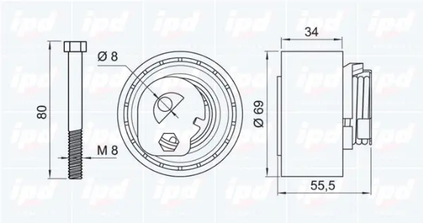 Tensioner Pulley, timing belt (15-3102)
