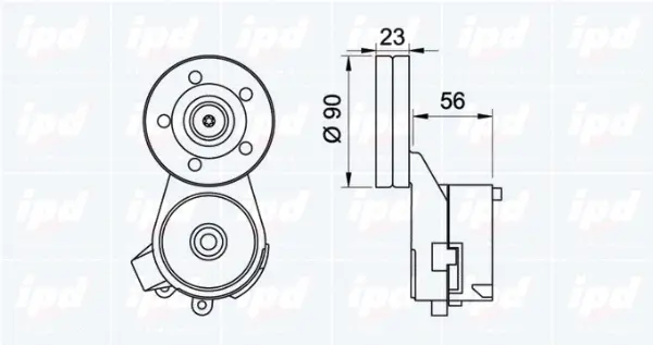 Belt Tensioner, V-ribbed belt (15-3335)