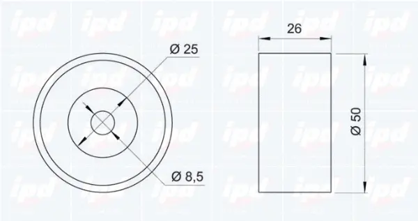 Deflection/Guide Pulley, V-ribbed belt