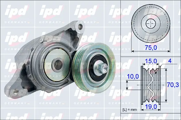Belt Tensioner, V-ribbed belt (15-3909)