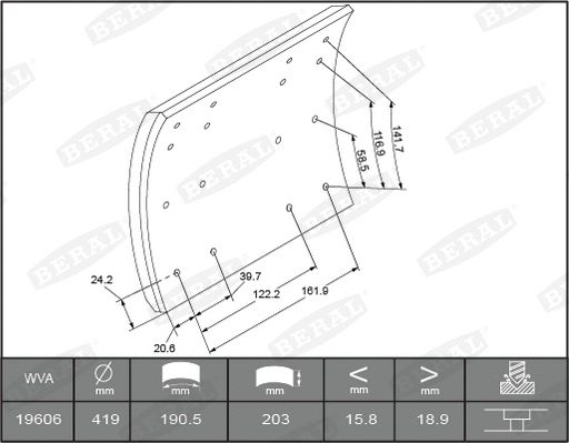 Brake Lining Kit, drum brake