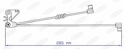 Warning Contact, brake pad wear (UAI125)