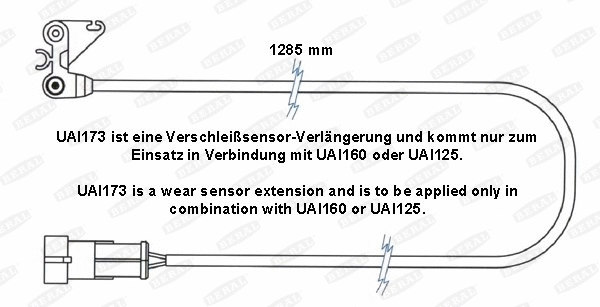 Warning Contact, brake pad wear (UAI173)