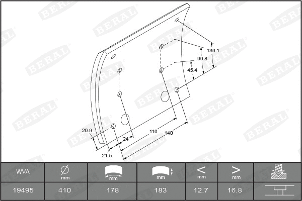 Brake Lining Kit, drum brake (1949518300015498)