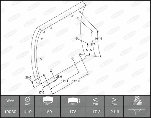 Brake Lining Kit, drum brake