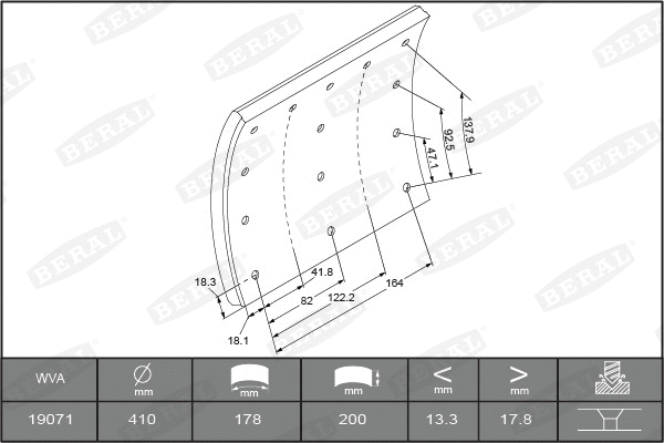 Brake Lining Kit, drum brake (1907118300016278)