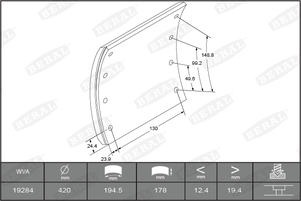 Brake Lining Kit, drum brake