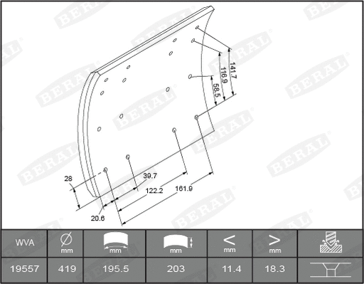 Brake Lining Kit, drum brake