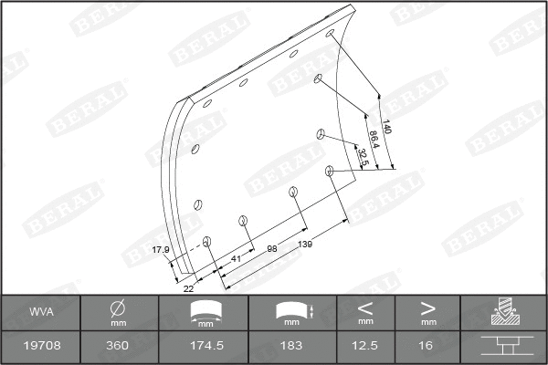 Brake Lining Kit, drum brake (1970816250016495)