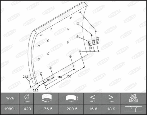 Brake Lining Kit, drum brake