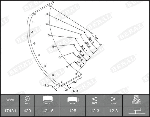 Brake Lining Kit, drum brake (1748113006016424)