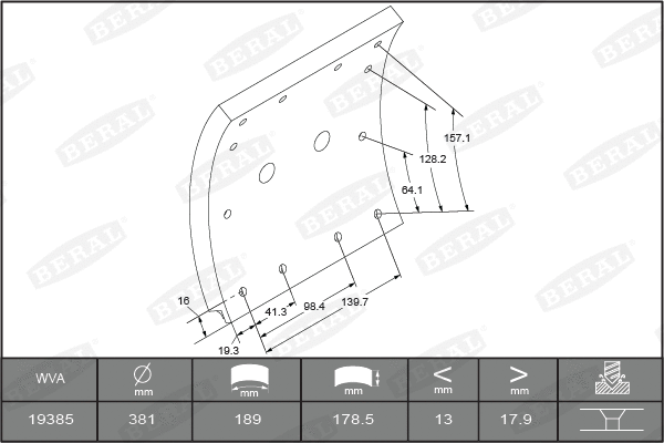 Brake Lining Kit, drum brake