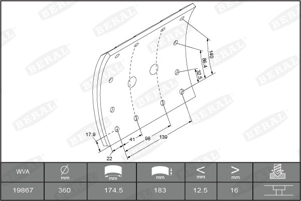 Brake Lining Kit, drum brake