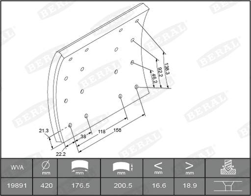 Brake Lining Kit, drum brake