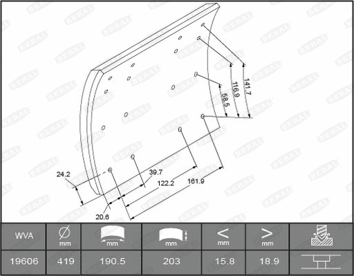 Brake Lining Kit, drum brake