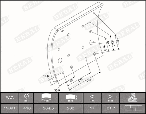 Brake Lining Kit, drum brake (1909121500016375)