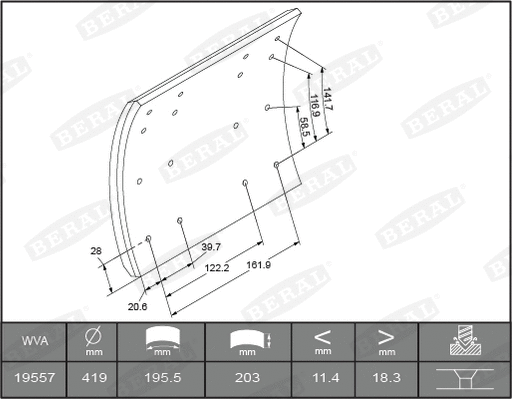 Brake Lining Kit, drum brake