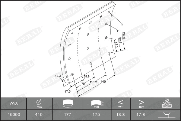 Brake Lining Kit, drum brake (1909019300016278)