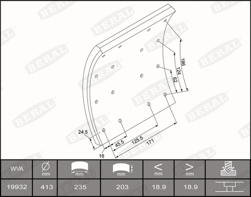 Brake Lining Kit, drum brake (1993219000016374)
