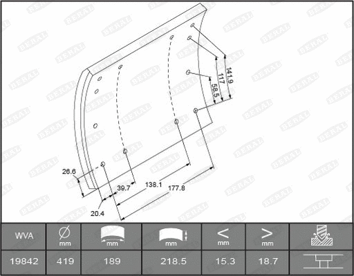 Brake Lining Kit, drum brake
