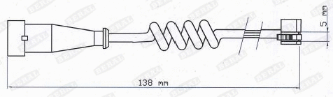 Warning Contact, brake pad wear (UAI176)