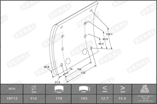 Brake Lining Kit, drum brake (1971318300015608)