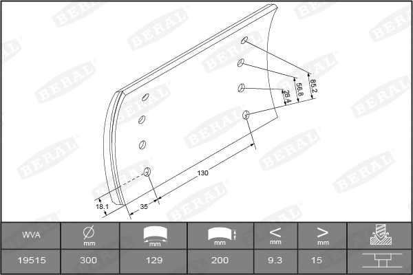 Brake Lining Kit, drum brake (1951515200015416)