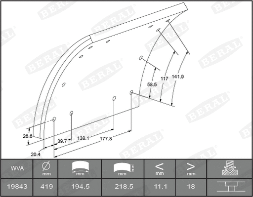 Brake Lining Kit, drum brake