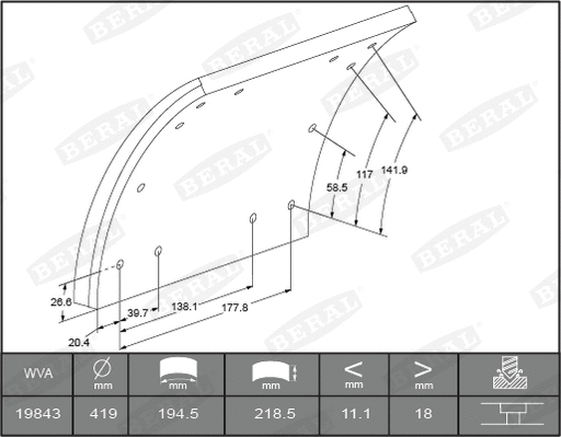 Brake Lining Kit, drum brake