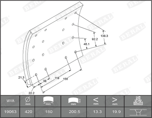 Brake Lining Kit, drum brake