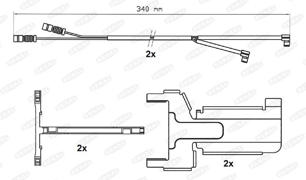 Warning Contact, brake pad wear (UAI185)