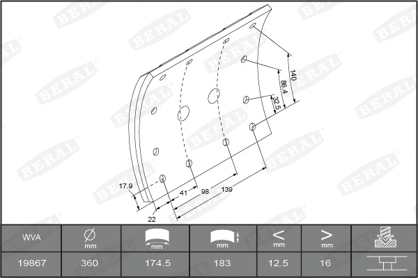 Brake Lining Kit, drum brake