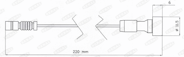 Warning Contact, brake pad wear (UAI200)