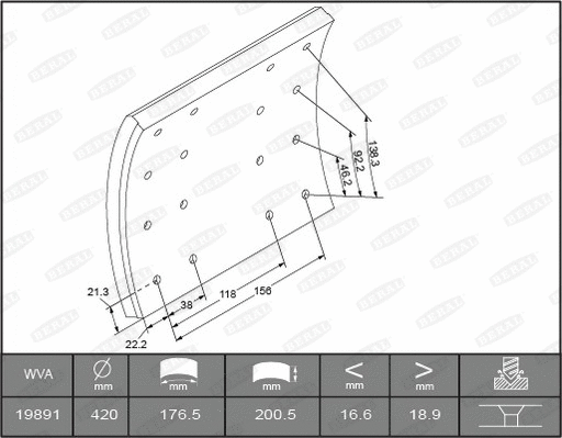 Brake Lining Kit, drum brake