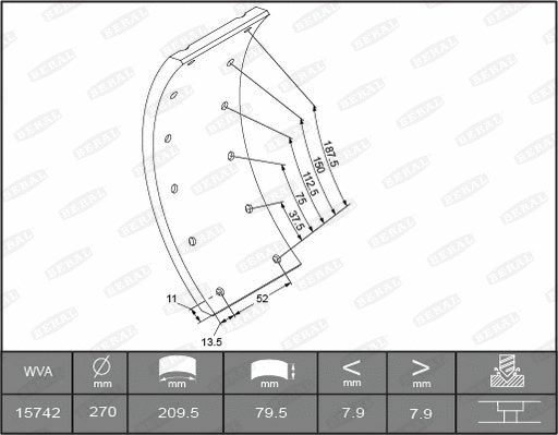 Brake Lining Kit, drum brake (1503008006015613)