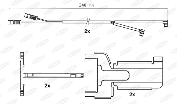 Warning Contact, brake pad wear (FAI185)