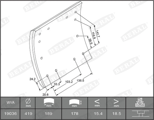 Brake Lining Kit, drum brake