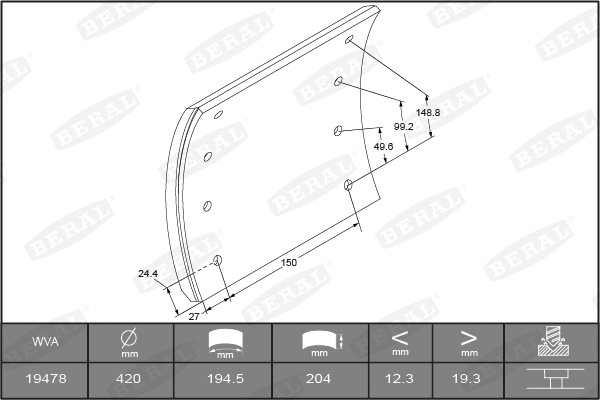 Brake Lining Kit, drum brake